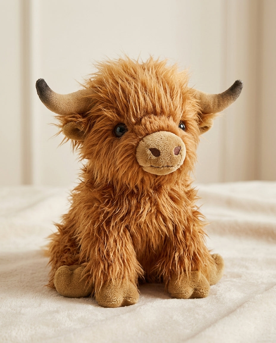 Pluș ponderat Moo — vacă Highland de 1,8 kg pentru relaxare